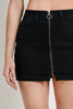 Front Zipper Down Mini Skirt