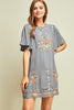 Floral Embroidery Shift Dress